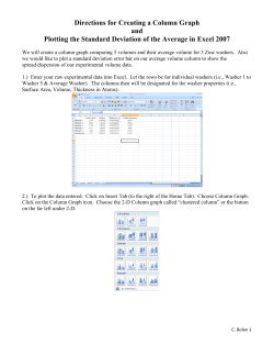 Directions for Creating a Column Graph and Plotting the Standard