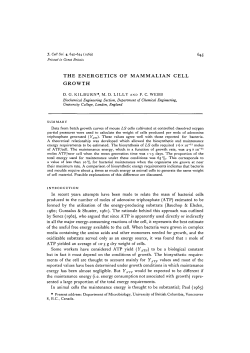 THE ENERGETICS OF MAMMALIAN CELL GROWTH