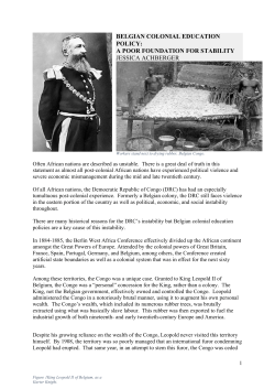 belgian colonial education policy: a poor foundation for