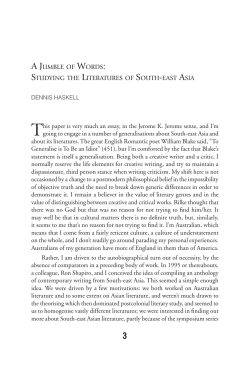A JUMBLE OF WORDS: STUDYING THE LITERATURES OF
