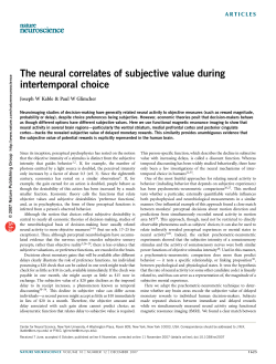 The neural correlates of subjective value during intertemporal choice