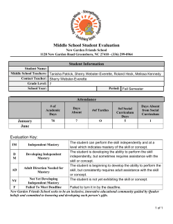 Middle School Student Evaluation