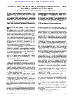 Detection of Hepatitis C Virus RNA in Peripheral