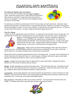 CLEANING AND SANITIZING