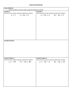 Find the solution to a linear system using the substitution method
