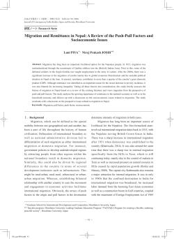 Migration and Remittance in Nepal: A Review of the Push