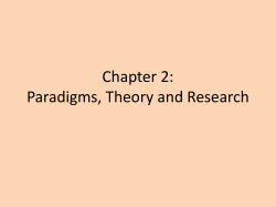 Chapter 2: Paradigms, Theory and Research