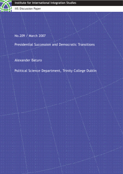 Presidential Succession and Democratic Transitions