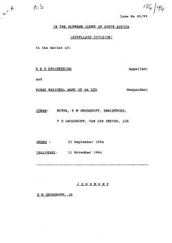 Case No 61/93 IN THE SUPREME COURT OF SOUTH AFRICA