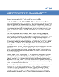 Senate Cybersecurity Bill Vs. House Cybersecurity Bills