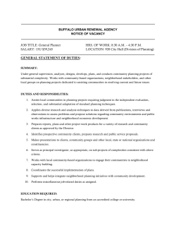 GENERAL STATEMENT OF DUTIES: