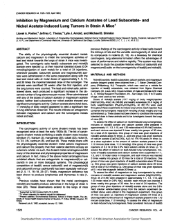Inhibition by Magnesium and Calcium Acetates of Lead Subacetate
