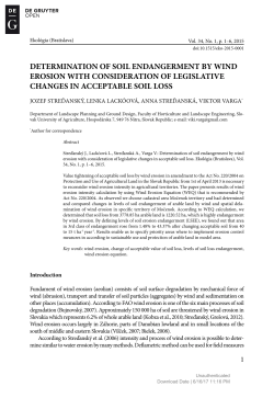 DETERMINATION OF SOIL ENDANGERMENT BY WIND EROSION
