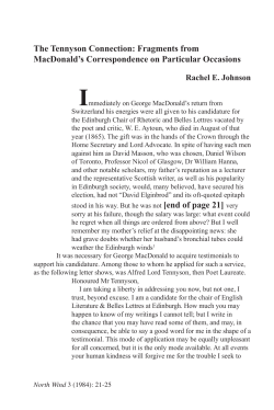 The Tennyson Connection: Fragments from MacDonald`s