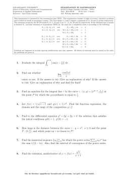 1. Evaluate the integral &int; &pi;/2 ∣ ∣sin(x &minus; &pi; 6) - skalan