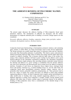 the adhesive bonding of polymeric matrix composites