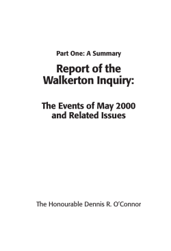 THE WALKERTON INQUIRY