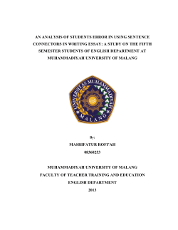 an analysis of students error in using sentence connectors in