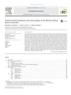 Threats to food production and water quality in the Murray&ndash;Darling