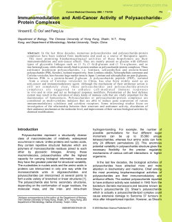 Immunomodulation and Anti-Cancer Activity of Polysaccharide
