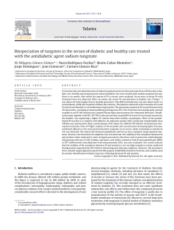 Biospeciation of tungsten in the serum of diabetic and healthy rats