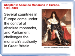 Several countries in Europe come under the control of absolute