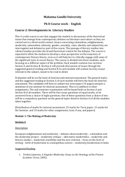 Mahatma Gandhi University Ph D Course work