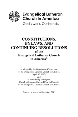 ELCA Constitutions, Bylaws, and Continuing Resolutions