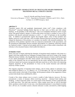 geometry and reactivity in crystalline solids formed by transition
