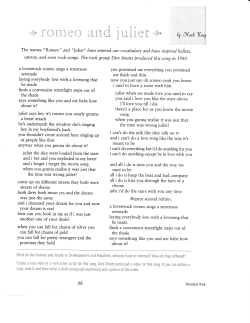 "Romeo and Juliet" Lyrics by Mark Knopfler