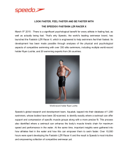 LOOK FASTER, FEEL FASTER AND BE FASTER WITH THE