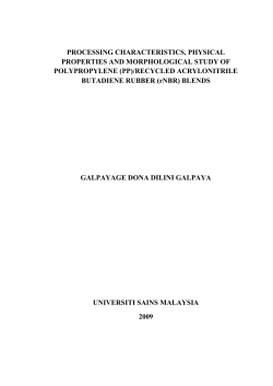 processing characteristics, physical properties and