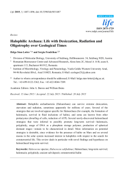 Halophilic Archaea: Life with Desiccation, Radiation and Oligotrophy