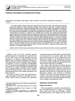 Caffeine Consumption and Menstrual Function