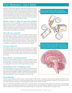 Pain Medication - American Society for Surgery of the Hand