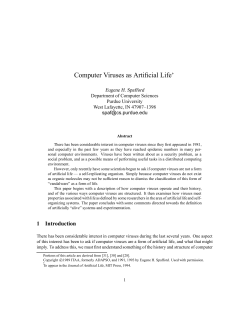 Computer Viruses as Artificial Life - Spaf