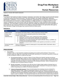 Drug-Free Workplace 2.1.25 - Central Ohio Technical College