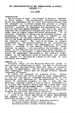 THE CHARACTERISATION OF THE INTERLOCUTORS IN