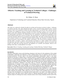 Effective Teaching and Learning in Technical Colleges: Challenges