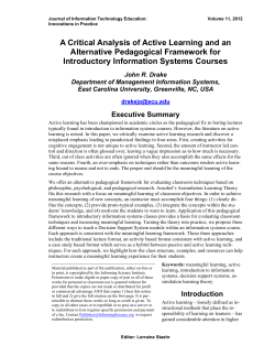 A critical analysis of active learning and an alternative pedagogical