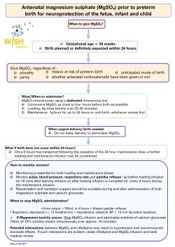 Magnesium Sulphate Implementation Poster (A3)