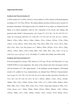 Supporting Information Synthesis and Characterisation of 1 A CHCl3