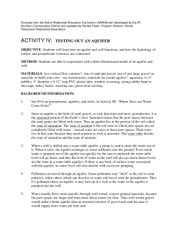 ACTIVITY IV: TESTING OUT AN AQUIFER