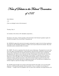 Notes of Debates in the Federal Convention of 1787, James Madison
