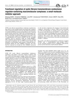 Functional regulation of cystic fibrosis transmembrane conductance