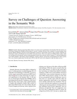 Survey on Challenges of Question Answering in the