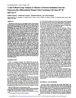 A and H Blood Group Antigens as Markers of Sucrase