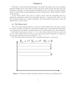 Chapter 6: Oceanic mixed layer (including Ekman Layer, spiral, etc.)