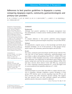 Adherence to best practice guidelines in dyspepsia: a