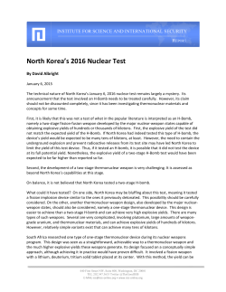 North Korea`s 2016 Nuclear Test